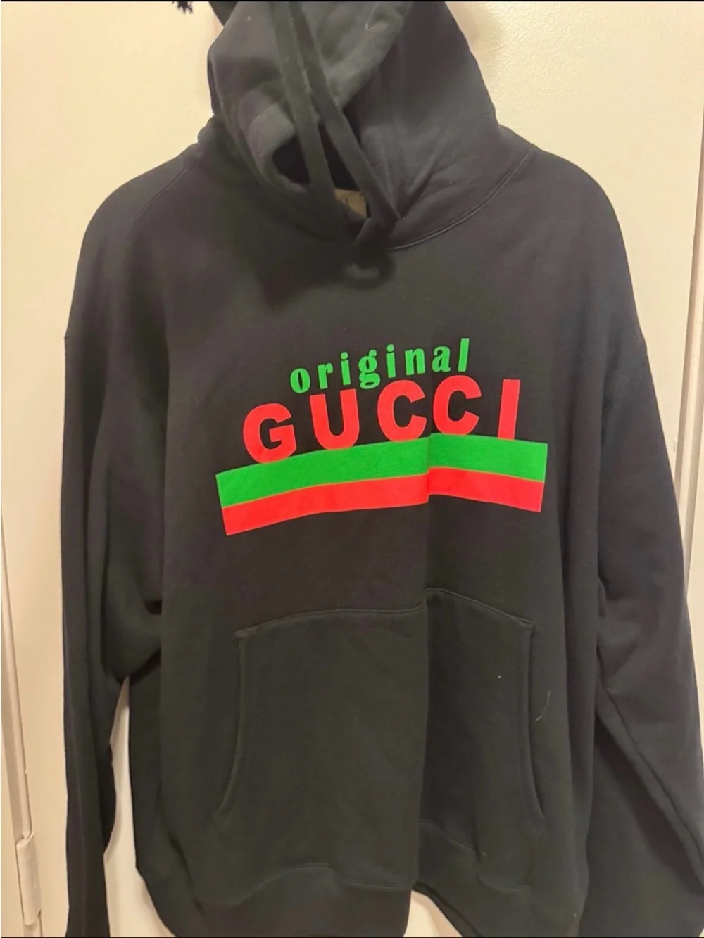 Gucci Original Logo Graphic Hoodie Black Red Green Men’s Size Small NWT $1,250